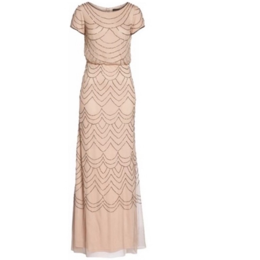 Adrianna Papell short sleeve beaded Blouson dress - Picture 5 of 8